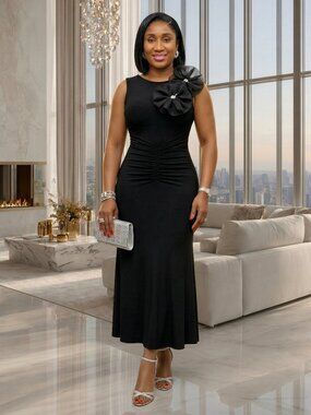 Kiara Ruched Dress - Black